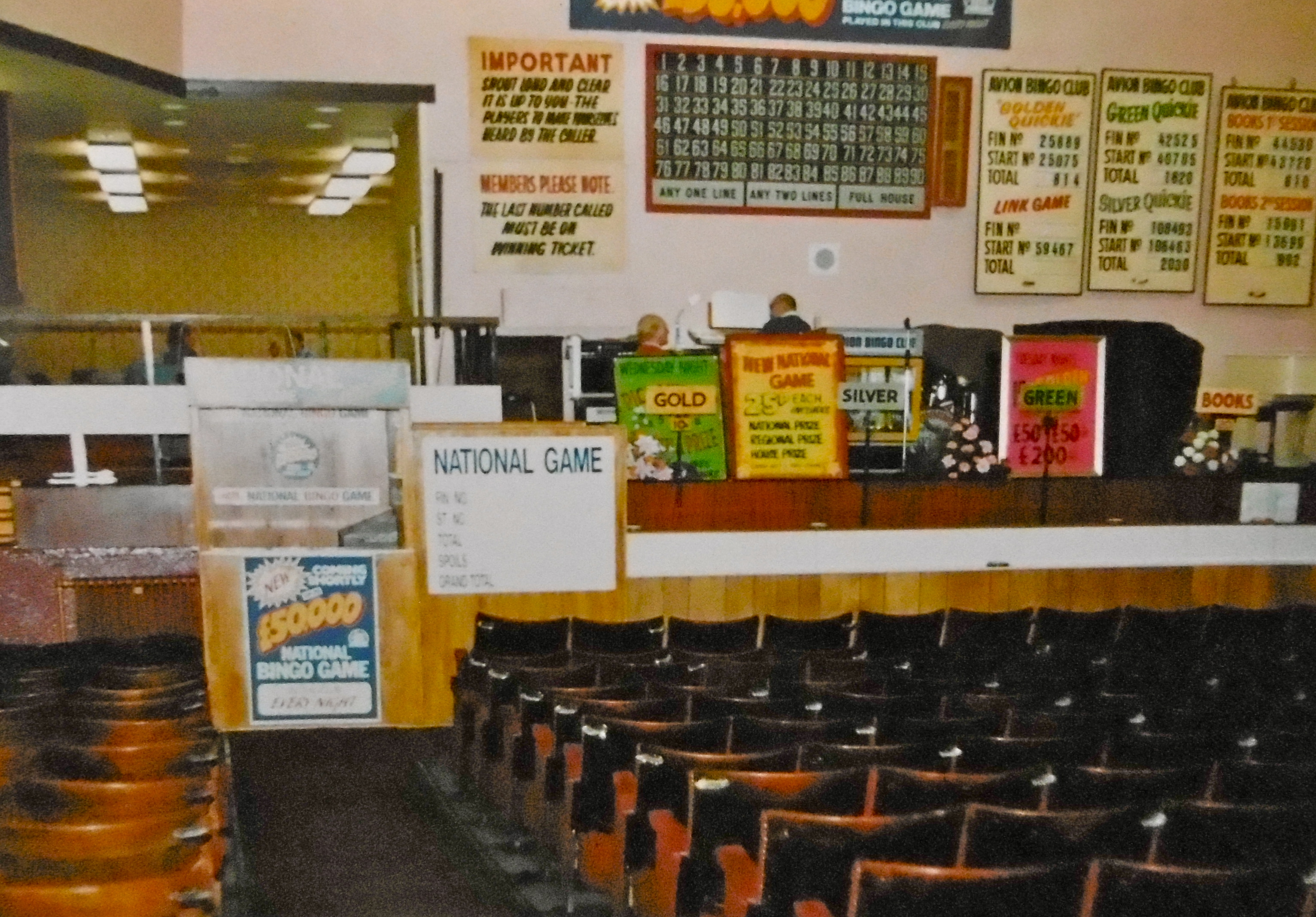 Avion interior with original cinema seats, 1986.